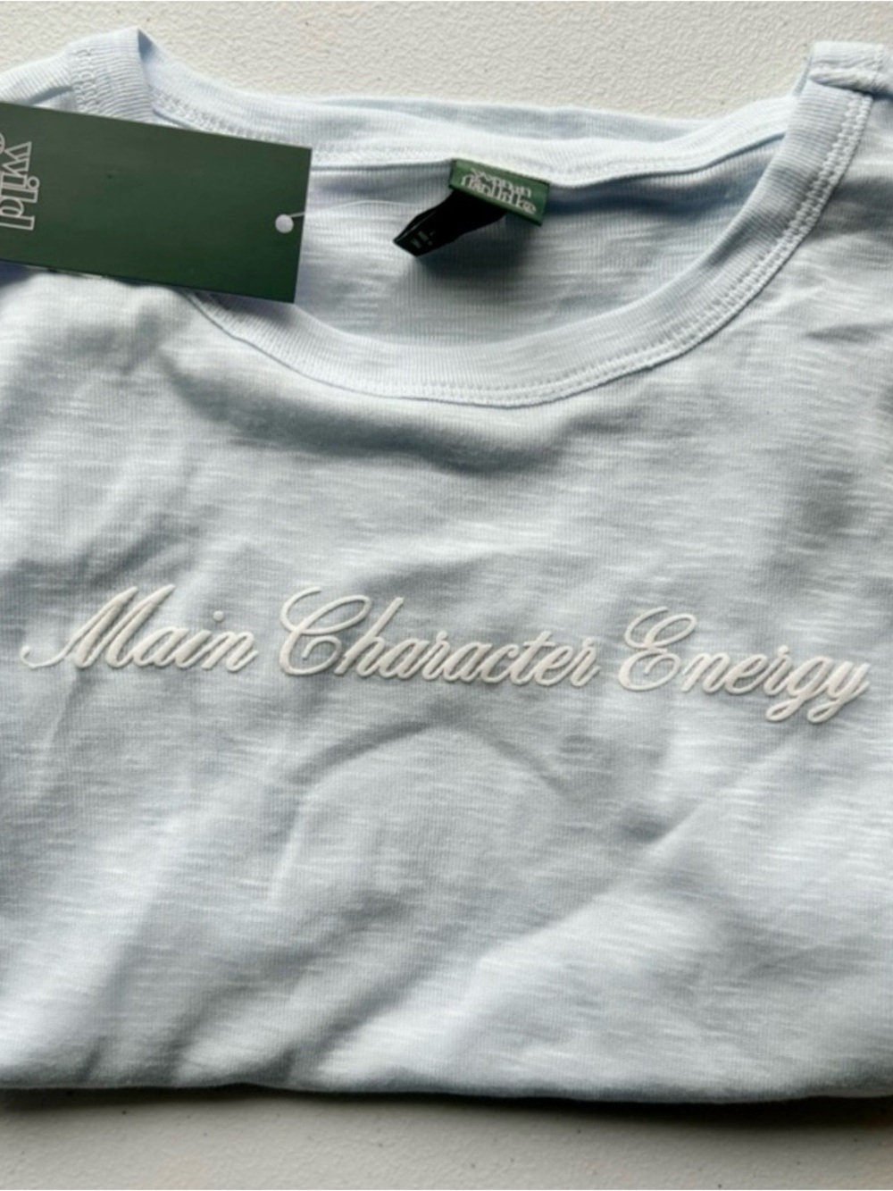 Wild Fable Light Blue "Main Character Energy" Short Sleeve Tee XXL NWT
